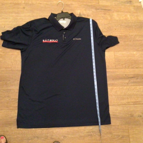 Columbia Men Tall Size XLT Polo Omni Wick PFG Blue Short Sleeve Utilizer AT0126 - Picture 8 of 8